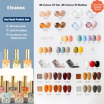 Eleanuos 88 Цветов Гель-Лак, Цветной Набор Гель-лаков, Разные Флаконы Для Дизайна ногтей, Весь Набор Для Обучения Гелевому Дизайну ногтей