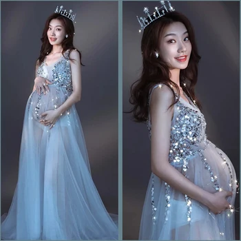 Тюлевое платье для беременных для фотосессии, декоративное перспективное сексуальное свадебное платье для беременных, реквизит для фотосъемки