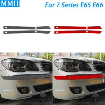 Для BMW 7 серии E65 E66 2002-2008 Декоративные полосы на панели переднего бампера из настоящего углеродного волокна, аксессуары для украшения автомобиля, наклейка