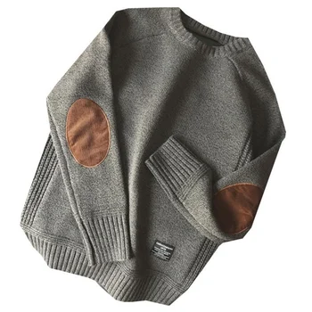 Мужской пуловер, свитер, осенний модный повседневный Свободный толстый шерстяной вязаный свитер с круглым вырезом, уличная одежда в стиле Харадзюку, хит продаж