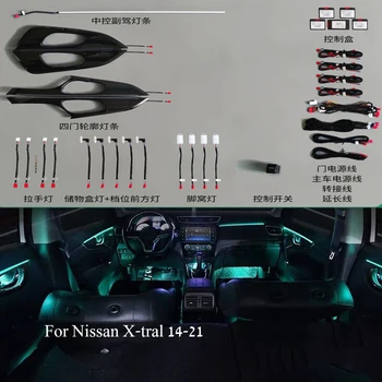 Для Nissan X-TRAIL 64 цвета, 14-21, 19 огней, Nissan X-TRAIL, рассеянный свет, модифицированный интерьер автомобиля
