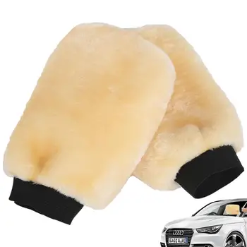 Перчатка для мытья автомобилей, Шерстяная рукавица для автомойки, плюшевая, 1 шт., универсальная полироль для чистки автомобилей, двухсторонняя рукавица, перчатки для ухода за автомобилем