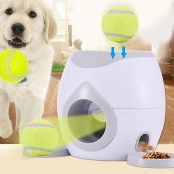 Игрушка для игры в теннис для домашних собак, игрушка для запуска мячей, игрушка для тренировки IQ для собак, игрушка для эластичного теннисного мяча 6 см для использования в помещении или на улице