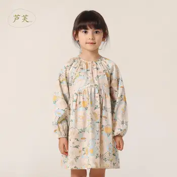 Весенние свободные хлопковые платья с цветочным рисунком для девочек MARC & JANIE, детская одежда, детские платья для девочек, платья с цветочным рисунком 230016, французская серия