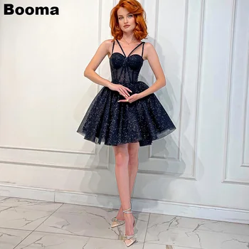 Booma Блестящие мини-платья для выпускного вечера Трапециевидной формы с Корсетом на косточках, вечерние платья без рукавов в виде сердца, Вечерние платья для официальных мероприятий, Коктейльное платье
