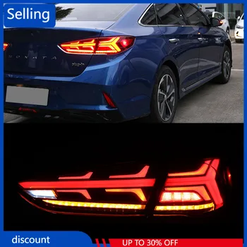Автомобильный Мигающий 1 Комплект, Автомобильный Стайлинг, светодиодный задний фонарь + Сигнал поворота + Тормоз + Задний светодиодный фонарь для Hyundai Sonata 9 Задних Фонарей 2018 2019 БЫСТРО