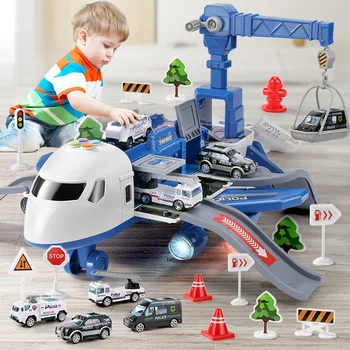 Новый деформационный музыкальный трек, инерционный игрушечный самолет, Пассажирский самолет Большого размера, Детский авиалайнер, игрушечный автомобиль для детского подарка