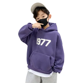 Фиолетовая толстовка с капюшоном для мальчиков, Новинка 2023, Осенняя горячая распродажа, Пальто с капюшоном для мальчика, Костюм в корейском стиле, Хлопковая повседневная верхняя одежда для подростков