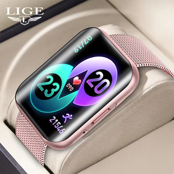 LIGE Новые смарт-часы Bluetooth Call, Спортивный Фитнес-трекер, браслеты, будильник, Частота сердечных сокращений IP67, Водонепроницаемые 1,72 