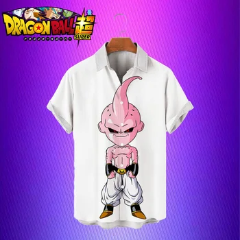 Мужская одежда Рубашка 2023 Dragon Ball Z Уличная одежда с коротким рукавом Летняя Super Saiya Y2k Harajuku Fashion 5XL Seaside Trip Аниме