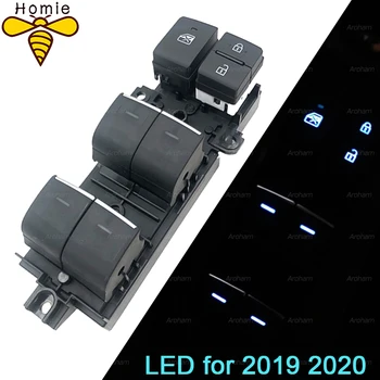 Выключатель стеклоподъемника со светодиодной подсветкой для Toyota RAV4 RAV 4 Corolla LEVIN Wildlander 2019 2020 Обновление подсветки для левого вождения