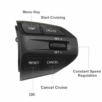 Для Kia K2 Rio X Line 2017-2021 Кнопка рулевого колеса автомобиля, управление телефоном по Bluetooth, регулировка громкости, переключатель круиз-контроля