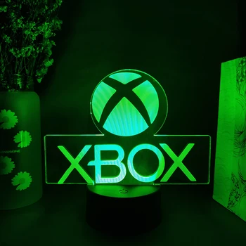 Значок игры Xbox 3D Иллюзионная Лампа Настройка рабочего стола Игровой Комнаты Светодиодный Датчик Освещения Настройка игрового Цвета Изменение Украшения Компьютерной комнаты