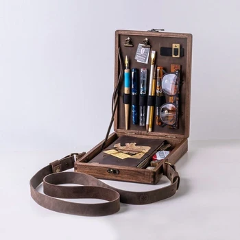 Деревянная коробка для писем Деревянный Офисный ящик для хранения Рюкзак Легко носить с собой снаружи