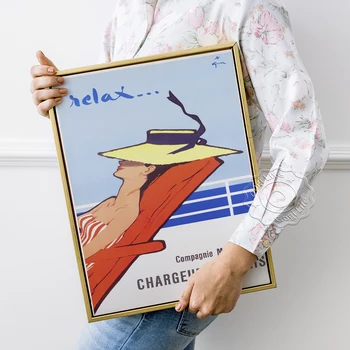 Плакат с принтами Груо, Художественный плакат Рене Груо, Модная иллюстрация на стене, Принт Рене, Винтажный французский туристический плакат