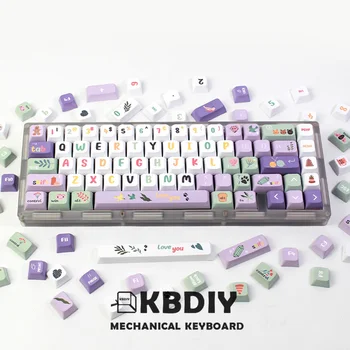 KBDiy 124 Клавишные Колпачки Midsummer Night's Dream Keycaps PBT DYE-SUB XDA Profile Cute Keycap для игровых Переключателей MX с механической клавиатурой