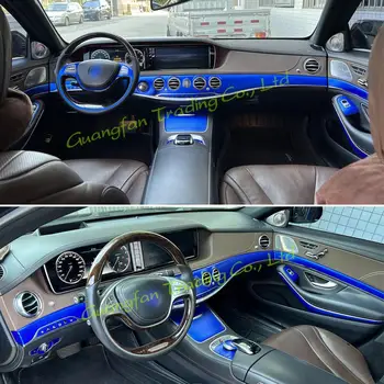 Автомобильный стайлинг Из 5D углеродного волокна, Центральная консоль, изменение цвета, Литьевая наклейка, наклейки для Mercedes S Class W222 2014-2020
