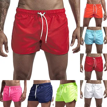 Модные пляжные брюки, мужские летние новые шорты из полиэстера, Быстросохнущие разноцветные мужские повседневные брюки на четверть длины для серфинга на Гавайях