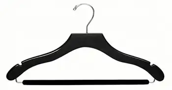 Вешалка, черная волнистая деревянная вешалка для костюмов с нескользящей планкой, хромированная фурнитура, органайзер на 50 упаковок для хранения одежды