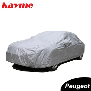 Kayme Полные автомобильные чехлы Пылезащитный наружный внутренний УФ-снегостойкий солнцезащитный чехол из полиэстера универсальный для Peugeot