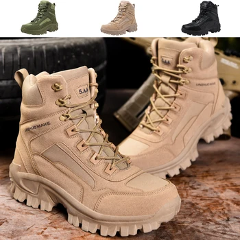 Военные Тактические ботинки для мужчин, армейские ботильоны, Военные ботинки Большого размера, Мужская Высококачественная обувь для Охоты, Треккинга, кемпинга, Мужские