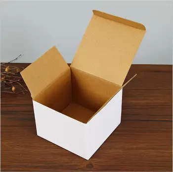 Картонная коробка из белой гофрированной бумаги 10шт Для Хрупких товаров, Упаковка для Потягивания, Маленькие Ювелирные чашки, Подарочная коробка