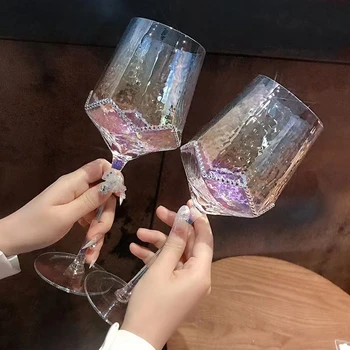Высококачественные бокалы для вина с кристаллами и бриллиантами, Винтажный кубок для шампанского, креативный Радужный кубок, Европейские бытовые бокалы для питья