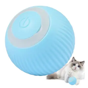 Интерактивная игрушка для кошек Игрушки для кошек с мячом для кошек с интеллектуальным обходом препятствий, Автоматическая прокатка, умная игрушка для домашних животных, USB-аккумуляторная кошка