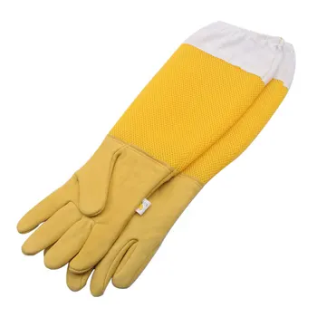 Перчатки для пчеловодства, защитные рукава, Вентилируемые Дышащие Длинные перчатки из овчины против пчел для пчеловодства, инструменты для защиты пчеловода