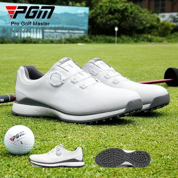 Мужская обувь для гольфа PGM, Супер Водонепроницаемые Кроссовки для гольфа, Мужские Противоскользящие Дышащие Кроссовки, Обувь на подошве из Попкорна, Быстрая Шнуровка