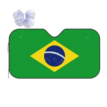 Флаг Бразилии Винтажный солнцезащитный козырек на лобовое стекло 76x140 см, фольга, покрытие лобового стекла автомобиля, крышка переднего стекла