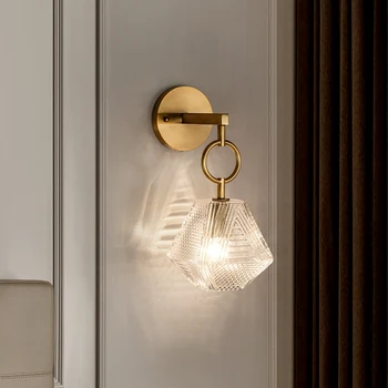 Настенный светильник из Скандинавского Стекла Рядом со спальней, зеркалом в ванной, Подсветкой в американском стиле, светодиодными настенными бра, Винтажным светильником Edison Lighting