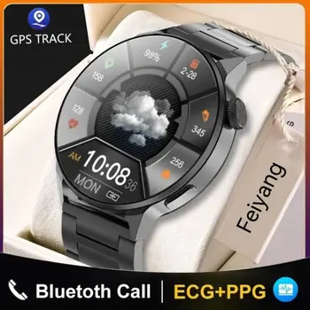 NFC Смарт-Часы Мужские Bluetooth Call Спортивные GPS Трековые Часы Беспроводная Зарядка Пользовательский Циферблат Пульсометр ЭКГ Smartwatch Для Xiaomi 2023