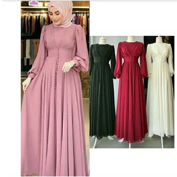 Мусульманское платье-хиджаб 2023, Женское Шифоновое Платье для вечеринки Ид Мубарак, Арабское Дубай, Турецкая Исламская одежда, Франция