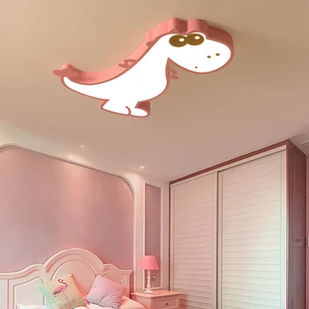 Мультяшный динозавр креативного цвета, современная детская комната, класс детского сада, светодиодный потолочный светильник