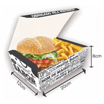 Изготовленная на заказ Упаковка для гамбургеров, Коробка для жареной курицы с картошкой фри, Бумажная коробка для упаковки фаст-фуда