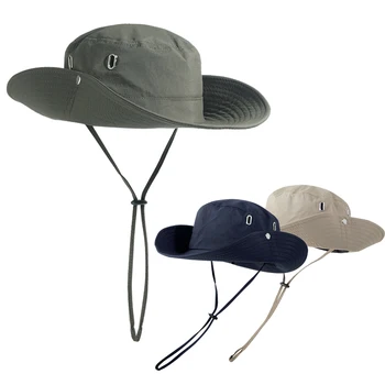 Сплошной цвет шляпы от Солнца для мужчин на открытом воздухе рыбалка шапка кемпинг пешие прогулки шапки анти-УФ Солнце женщины, шляпа с широкими полями повседневный путешествия пляж кепки