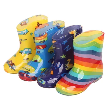 JY/ милые детские непромокаемые ботинки с рисунком из ПВХ, водонепроницаемые и нескользящие дождевики, 5 размеров, 3-6 лет, ALyz
