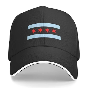 Бейсболка унисекс с флагом Чикаго, подходит для мужчин и женщин, регулируемая шляпа для папы, кепка для сэндвича