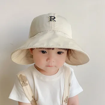 Детская шляпа Летняя с надписью для девочек, защита от солнца с большими полями, Детская быстросохнущая солнцезащитная шляпа