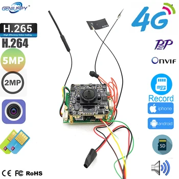 Camhi P2P 5MP 2MP HD Diy 3G 4G IP-камера Модуль Чиповая плата Wifi Беспроводная Сетевая Камера Со Звуком и слотом для карт TF для Скрытого использования