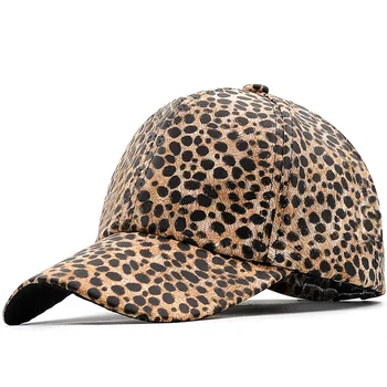 Бейсболка из искусственной кожи осень зима с леопардовым принтом и тиснением в европейском и американском стиле, дикие шляпы, мужская кепка для рыбалки на открытом воздухе, шляпа для папы