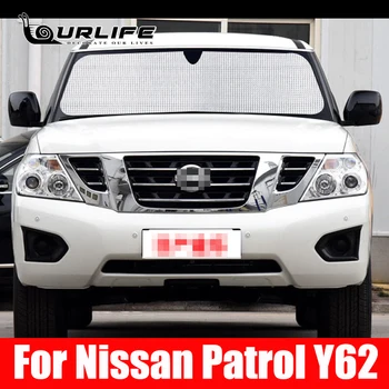 Для Nissan Patrol Y62 2018 2019 2020 2021 Автомобильное Окно Солнцезащитный Козырек На Лобовое Стекло Спереди Защита От Ультрафиолета Отражатель Солнцезащитный Козырек Серебристый