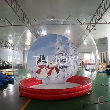 бесплатная воздушная доставка до двери! фотосъемка прозрачной надувной купольной палатки-пузыря, надувной снежный шар длиной 5 м со светом