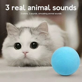 Умная Интерактивная игрушка для кошек, Имитирующий Мяч со звуком животного, Забавный Преследователь, Игрушка Для домашних животных, Гравитационный мяч, Игрушка для Дрессировки кошек, Продукт для домашних животных