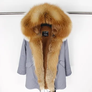 Бренд MAO MAO KONG, женское длинное пальто из натурального лисьего меха, зима 2020, меховая куртка с подкладкой из искусственного меха