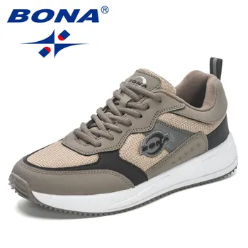 BONA 2023 Новая дизайнерская обувь для ходьбы Мужские массивные повседневные кроссовки Мужская дышащая износостойкая спортивная обувь для бега трусцой