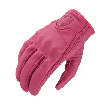 Розовые Мотоциклетные перчатки из натуральной кожи, Водонепроницаемые перчатки, Мотоциклетные защитные приспособления, Перчатки для мотокросса, подарок