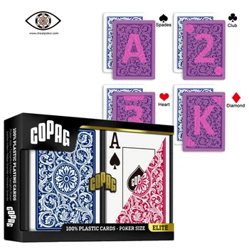 Игральные карты с инфракрасной маркировкой для невидимого УФ-считывателя, волшебные пластиковые колоды Copag Elite PokerSize Jumbo Index Anti Cheat Poker