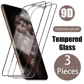 Закаленное стекло Премиум-класса с Полным покрытием 3ШТ Для iPhone 12 Pro Max 12 Mini 11 Pro Защитное Стекло На iPhone 12 Pro XR XS 8 Plus 7 Plus